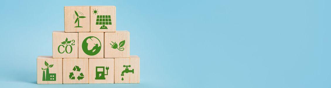 blocks stacked for carbon zero