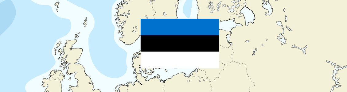 map showing Estonia flag